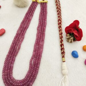 Natural Ruby Four  line Beaded Necklace: A Dazzling Display of Luxury and Passion