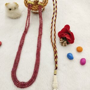 Natural Ruby Two line Beaded Necklace: A Dazzling Display of Luxury and Passion