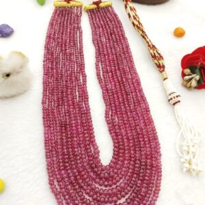 Natural  Ruby Nine Line Beaded Necklace: A Symbol of Elegance and Passion