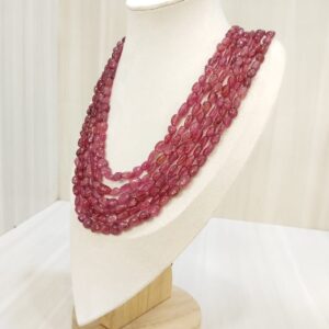 Natural Ruby Six Line Tumble Necklace: A Bold Expression of Nature’s Beauty