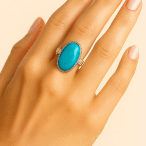 Natural Turquoise Ring | Sky Blue | Certified Gemstone in Sterling Silver | 50% Off