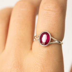 Natural Ruby Ring | Deep Red | Certified Gemstone in Sterling Silver | 50% Off