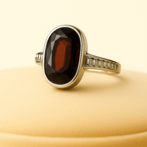 Natural Hessonite Ring | Orangish Brown Gomed | Certified Garnet Gemstone in 92.5 Silver