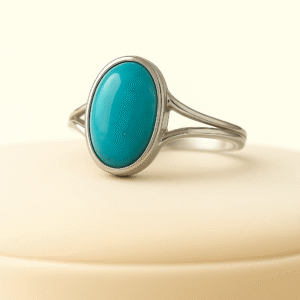 Natural Turquoise Ring | Sky Blue | Certified Gemstone in Sterling Silver | 50% Off