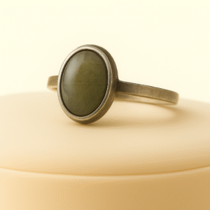 Natural Cat’s Eye Ring | Greenish Yellow Lehsunia | Certified Gemstone in Sterling Silver