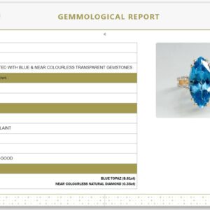 Stunning Natural Blue Topaz in Marquise Shape with Diamonds in 14K Gold Ring