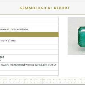 9.31 Ratti - Certified Natural Emerald (GJEPC Certified) | Octagon Step Cut | Moderate Oil Treatment  Certificate No.: 6938D27103