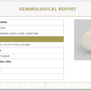10.42 Ratti Natural White Opal | Govt. Lab Certified | Oval Plaque Gemstone