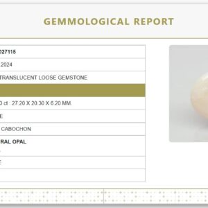 Natural White Opal 24.39 Ratti | Govt. Lab Certified | Translucent Oval Cabochon No.: 6938D27115