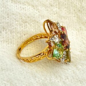 Exquisite Tourmaline & Diamond Ring in 14K Gold