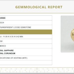 Natural Yellow Sapphire 6.58 Carat (7.27 Ratti) – Certified No.: 6626D25565