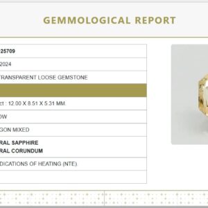 Natural Yellow Sapphire 6.63 Carat (7.37 Ratti) – Certified Untreated | 6661D25709