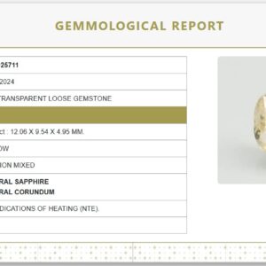 Natural Yellow Sapphire (Pukhraj) 7.19 Ratti – Certified Unheated | Cushion Cut | 6.47 Carat | 6661D25711