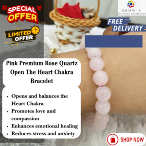 Pink Premium Rose Quartz Open The Heart Chakra Bracelet For Men & Women