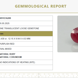 6.03 Ratti Natural Purplish Red Ruby | Certified Unheated | Oval Mixed Cut
