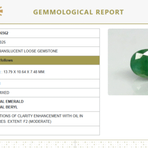 Natural Emerald | Oval Mixed Cut | Semi-Transparent | Govt. Certified No.: 8980D36562