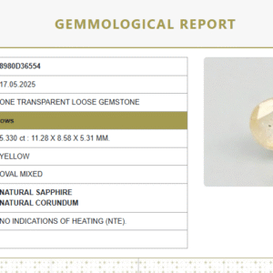 5.92 Ratti Natural Yellow Sapphire | Oval Mixed Cut | Transparent | Govt. Lab Certified | Unheated | 8980D36554