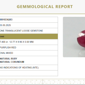 8.29 Ratti Natural Purplish Red Ruby | Certified Unheated | Oval Mixed Cut