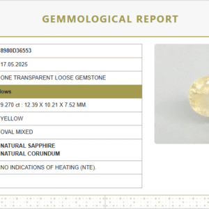 10.30 Ratti Natural Yellow Sapphire | Oval Mixed Cut | Transparent | Govt. Lab Certified | Unheated | 8980D36553