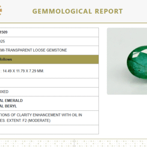Natural Emerald 8.38 Ratti | Govt. Lab Certified | Oval Mixed Cut  No.: 7876D31509