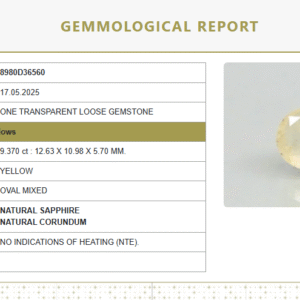 10.41 Ratti Natural Yellow Sapphire | Oval Mixed Cut | Transparent | Govt. Lab Certified | Unheated | 8980D36560