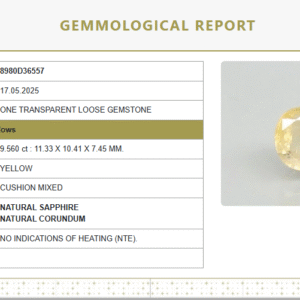 10.62 Ratti Natural Yellow Sapphire | Cushion Mixed Cut | Transparent | Govt. Lab Certified no 8980D36557
