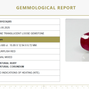 17.42 Ratti Natural Purplish Red Ruby | Certified Unheated | Oval Mixed Cut