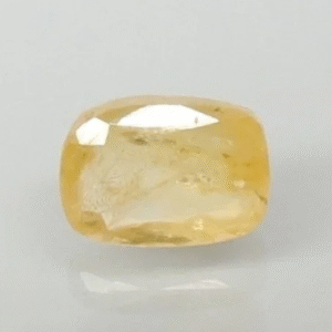 6.46 Ratti Natural Yellow Sapphire | Certified Pukhraj Gemstone | Cushion Cut Ceylon Origin