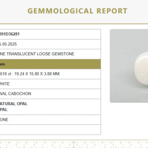 Natural White Opal 8.46 Ratti | Certified Australian Opal Gemstone | Oval Cabochon