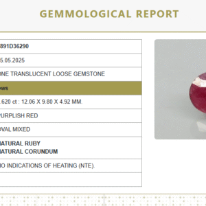 6.24 Ratti Natural Purplish Red Ruby | Certified Unheated Gemstone | Oval Mixed