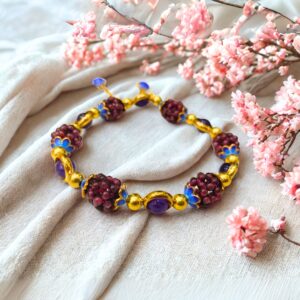 Brown Premium  Grape Garnet Protection Strength wearer from Negativity Bracelet for Men & women