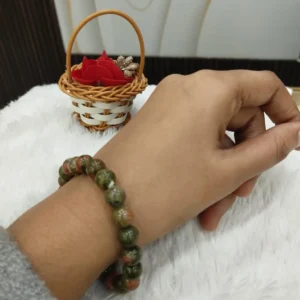 Green Unakite Bracelet Spiritual Growth For Men & Women