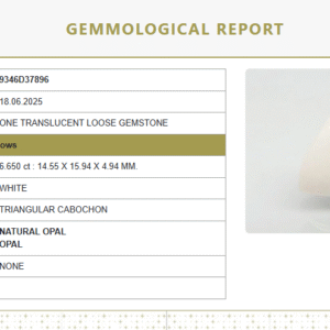 Natural White Opal 7.39 Ratti | Govt. Lab Certified | Triangular Cabochon  No.: 9346D37896