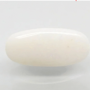 7.55 Ratti Natural White Opal | Oval Cabochon | Govt. Lab Certified