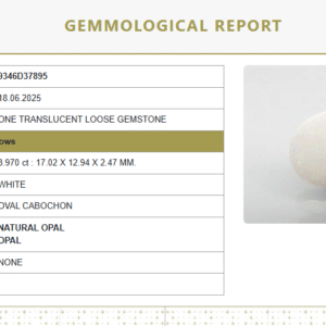 Natural White Opal 4.41 Ratti | Oval Cabochon | Govt. Lab Certified No.: 9346D37895