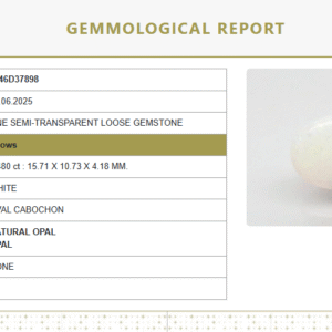 Natural White Opal 4.98 Ratti | Oval Cabochon | Govt. Lab  Certified No.: 9346D37898