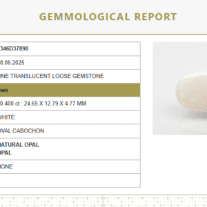 Natural White Opal 11.56 Ratti | Oval Cabochon | Govt. Lab Certified No.: 9346D37890