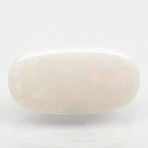 11.56 Ratti Natural White Opal | Oval Cabochon | Govt. Lab Certified