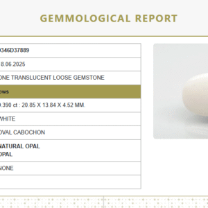 Natural White Opal 10.43 Ratti | Oval Cabochon | Govt. Lab Certified No.: 9346D37889