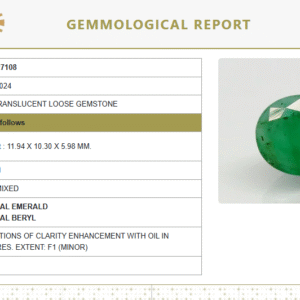 Natural Emerald | Oval Mixed Cut | Govt. Lab Certified No.: 6938D27108