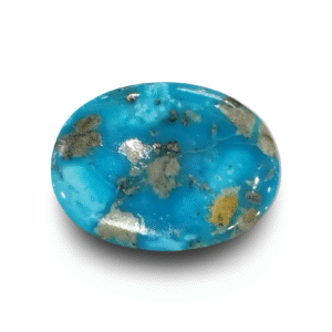 Natural Turquoise | Oval Cabochon | Sea Blue | Matrix Background | Certified  Certificate No.: IGCDKBAJ44688