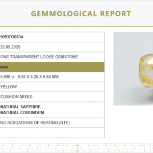 6.32 Ratti Natural Yellow Sapphire | Cushion Cut | No Heat | Govt. Lab Certified \