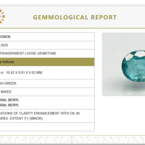 Natural Emerald | Govt. Lab Certified | Oval Mixed  Cut | Green Report No.9498D38436