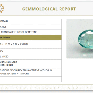 Natural Emerald | Govt. Lab Certified | Oval Mixed Cut | Green Report No.9498D38444