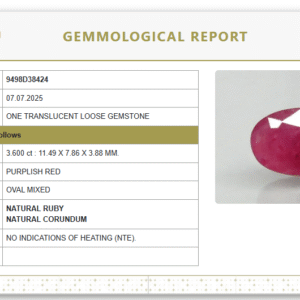 Natural Purplish Red Ruby | Certified Unheated | Oval Mixed Cut Report No. 9498D38424