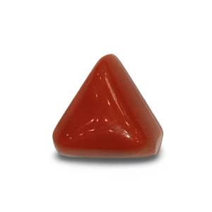 4.06 Ratti Natural Italian Red Coral | Certified Moonga | Triangular Cabochon Gemstone