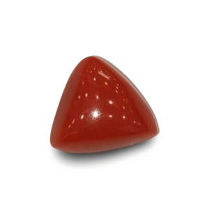 4.06 Ratti Natural Italian Red Coral | Certified Triangular Cabochon Moonga | Untreated Gemstone