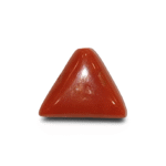 Natural Italian Red Coral | Certified Triangular Cabochon | Untreated Moonga Gemstone IGC (Summary No. IGCDKBAJ42422)