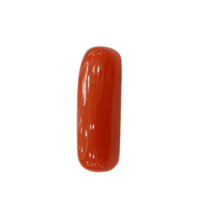 Natural  Red Coral | Certified  | Capsule Cut  Gemstone Summary No. IGCDKBAJ44970