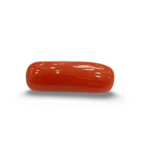 Natural  Red Coral | Certified  | Capsule Cut  Gemstone Summary No. IGCDKBAJ44970